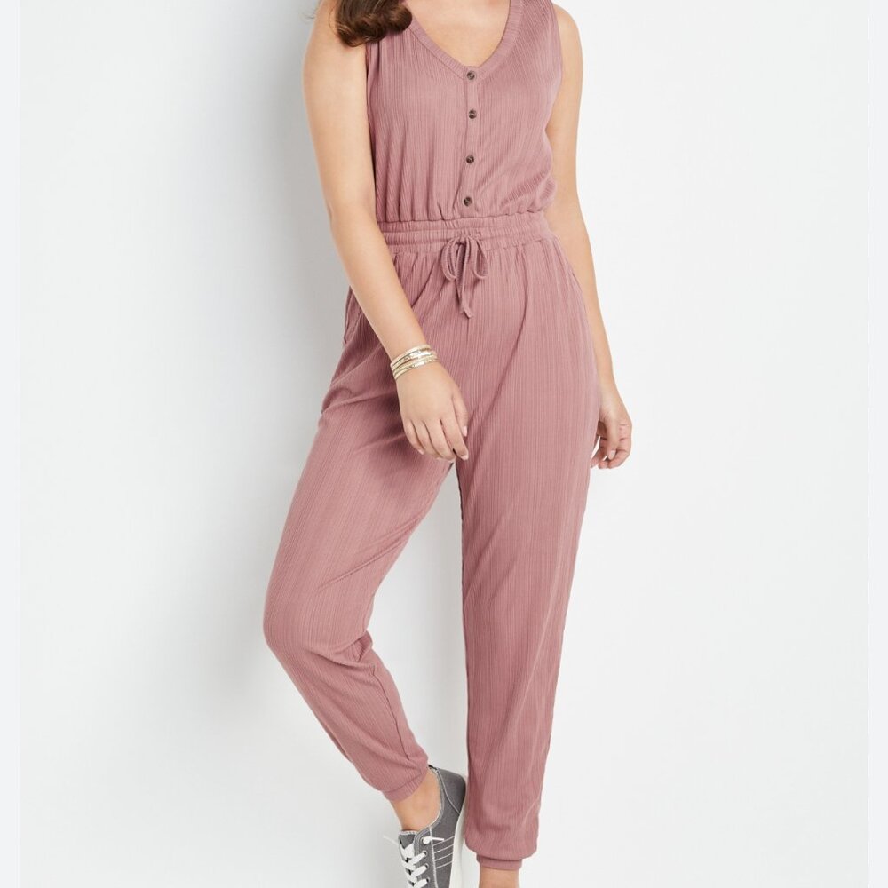 24/7 Solid Ribbed Jumpsuit